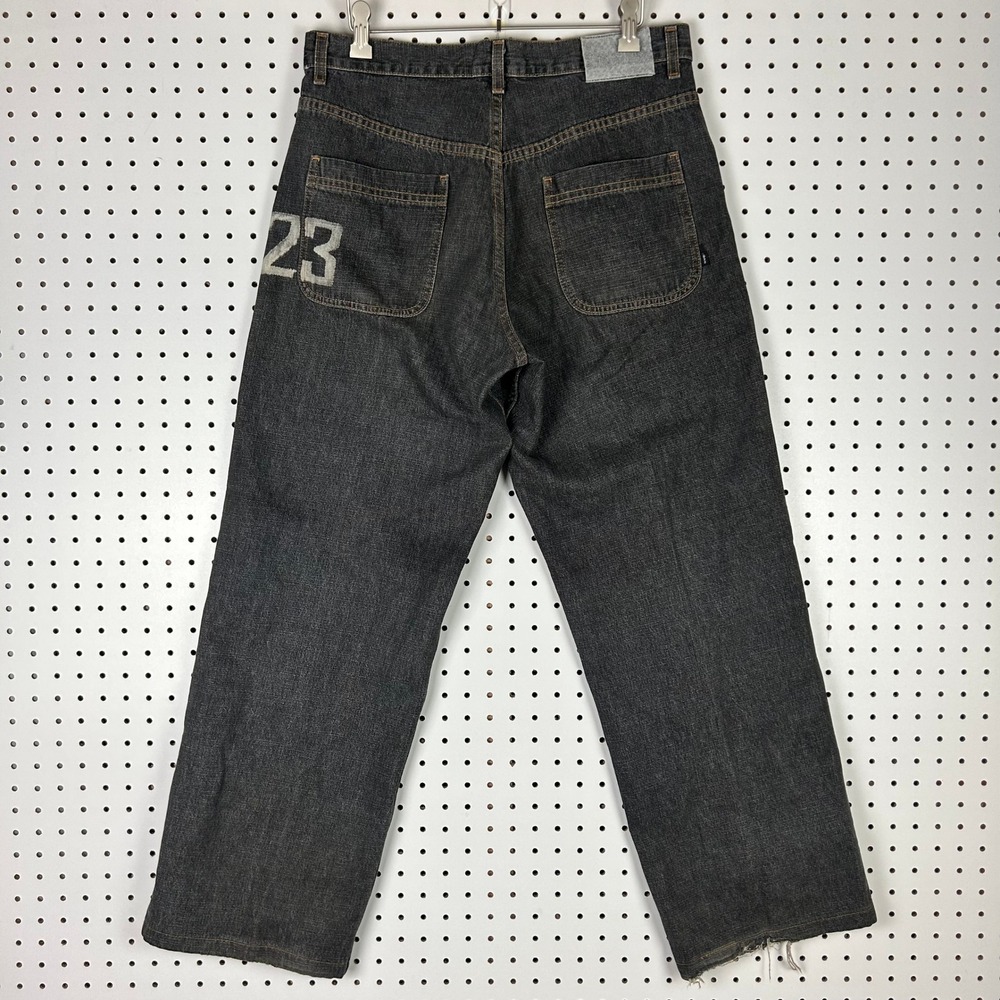 Jordan Brand Mens 32x30 Black Denim Jeans Vintage Baggy 23 Graphic Made in USA